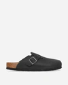 Birkenstock Boston Bs Oiled Leather Slides In Black