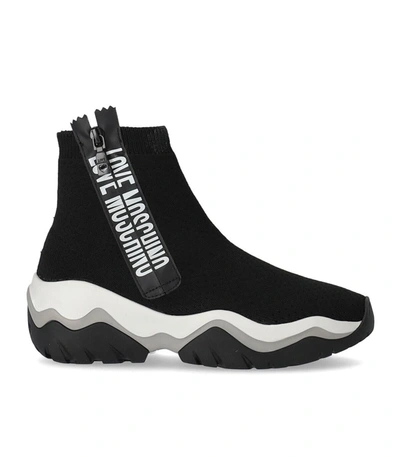 Love Moschino Black Sock-sneaker With Logo