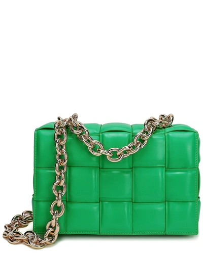Tiffany & Fred Puffy Leather Messenger Bag In Green