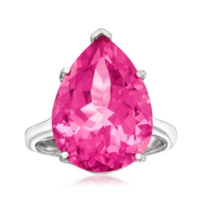 Ross-simons Pear-shaped Pink Topaz Ring In Sterling Silver