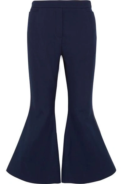 Ellery Cantina Crepe Flared Trousers In Navy