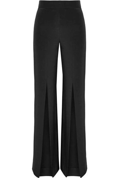 Cushnie Et Ochs Split-front Silk-crepe Wide-leg Pants In Black