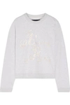 NEEDLE & THREAD ENGLISH ROSE EMBROIDERED COTTON-BLEND JERSEY SWEATSHIRT