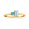 RS PURE BY ROSS-SIMONS LONDON AND SKY BLUE TOPAZ RING IN 14KT YELLOW GOLD