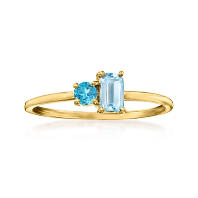 Rs Pure By Ross-simons London And Sky Blue Topaz Ring In 14kt Yellow Gold