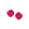 Ross-simons Pink Topaz Martini Stud Earrings In 14kt Yellow Gold In Pink