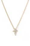 Roberto Coin 'tiny Treasures' Diamond Cross Pendant Necklace In White/gold