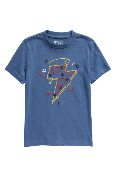 Tucker + Tate Kid's Embroidered Graphic Tee In Blue Bijou Pizza Party