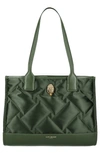 Kurt Geiger Small Quilted Shopper Bag In Dark Green