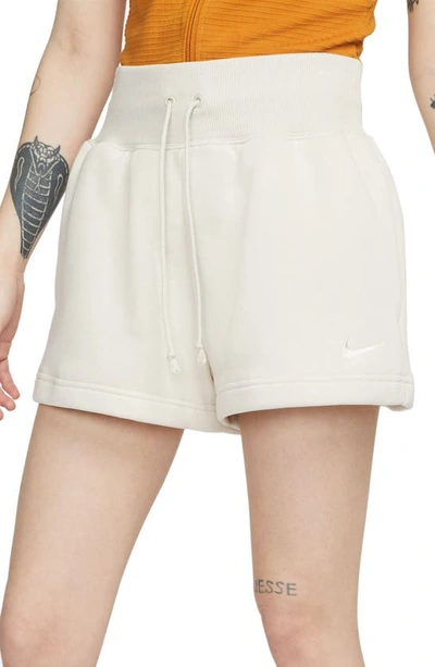 Nike Phoenix Fleece Knit Shorts In Light Orewood Brown/sail