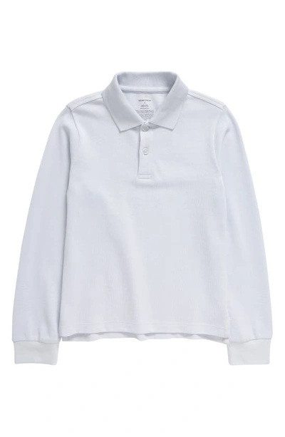 Nordstrom Kids' Long Sleeve Piqué Polo In Blue Ice