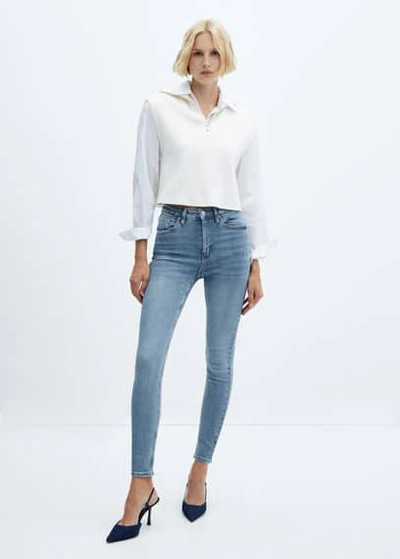 Mango High-rise Skinny Jeans Medium Blue