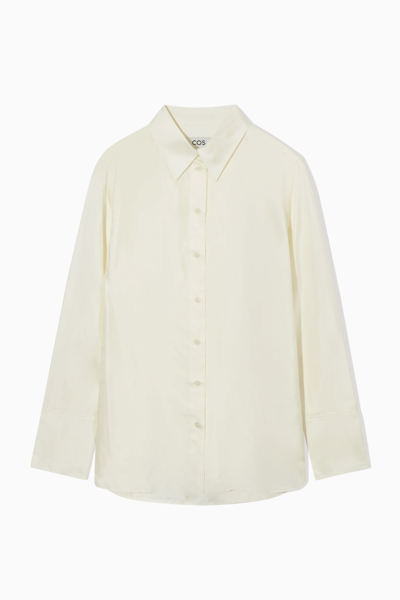 Cos Oversized Pure Silk Shirt In White