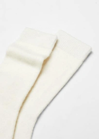 Mango Cashmere Socks Ecru