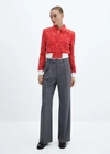 Mango Pocket Tweed Jacket Red In Red