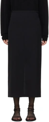 The Row Parma Stretch Virgin Wool Midi Skirt In Black