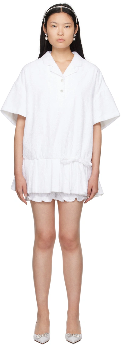 Shushu-tong White Pleated Minidress In Wh100 White