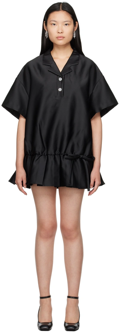 Shushu-tong Black Pleated Minidress
