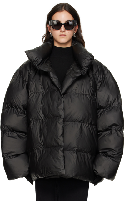 Balenciaga Wrap Oversize Puffer Jacket In Black