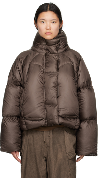 Entire Studios A7l Cropped Down Jacket In Brown