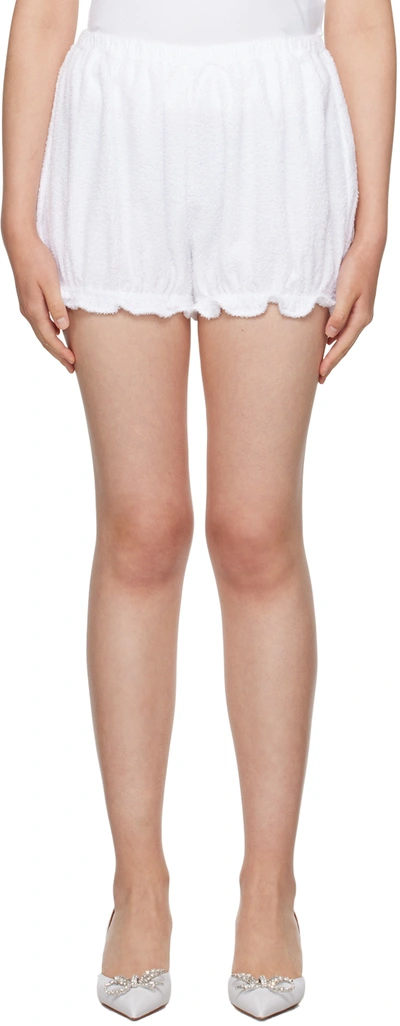Shushu-tong White Ruffle Shorts In Wh100 White