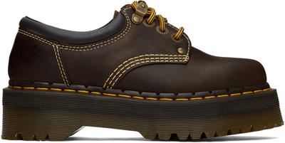 Dr. Martens 8053 Crazy Horse Leather Platform Casual Shoes In Dark Brown Crazy Horse