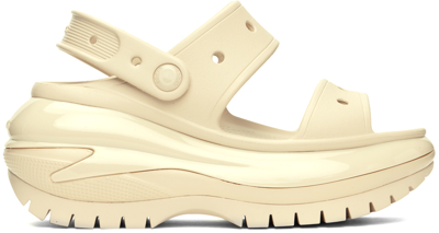 Crocs Off-white Mega Crush Flat Sandals In Bone