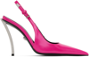 Versace Pointed Shoes With Exposed Heels In 1po3p Hot Pink/pall