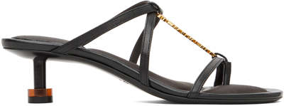 Jacquemus Black Le Chouchou 'les Sandales Basses Pralu' Heeled Sandals In 990 Black