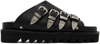 Toga Buckle-embellished Slides In Aj1304-black Leather