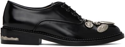 Toga Black Embellished Oxfords In Aj1305 -black Polido