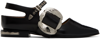 Toga Ssense Exclusive Black Embellished Buckle Ballerina Flats In Aj123 Black