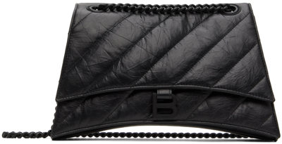 Balenciaga Black Medium Crush Chain Bag In 1000 Black