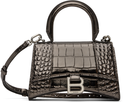 Balenciaga Hourglass Xs Shoulder Bag In Marrone