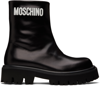 MOSCHINO BLACK GUMMY ANKLE BOOTS