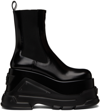 Versace Black Medusa Anthem Platform Boots In 1b000 Black