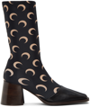 Marine Serre Black All Over Moon Ankle Boots In It99