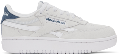 Reebok Gray Club C Double Revenge Sneakers In Cold Grey/white/blue