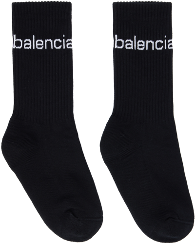 Balenciaga Black Bal.com Socks In 1077 Black/white