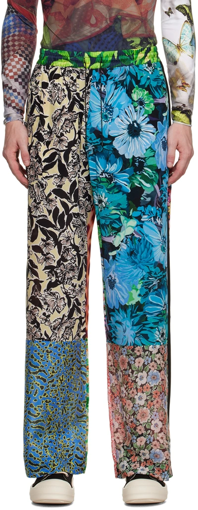 Marine Serre Multicolor Regenerated Silk Lounge Pants In Mu00