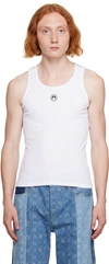 Marine Serre Crescent Moon-embroidered Tank Top In White