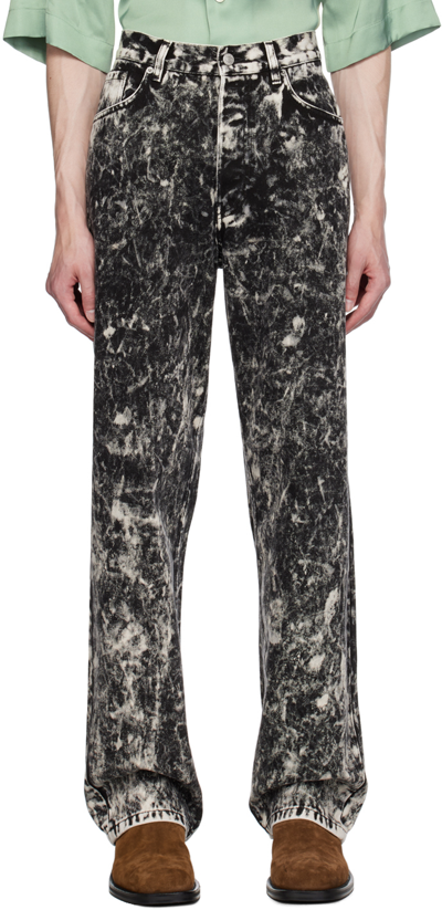 DRIES VAN NOTEN BLACK ACID WASH JEANS