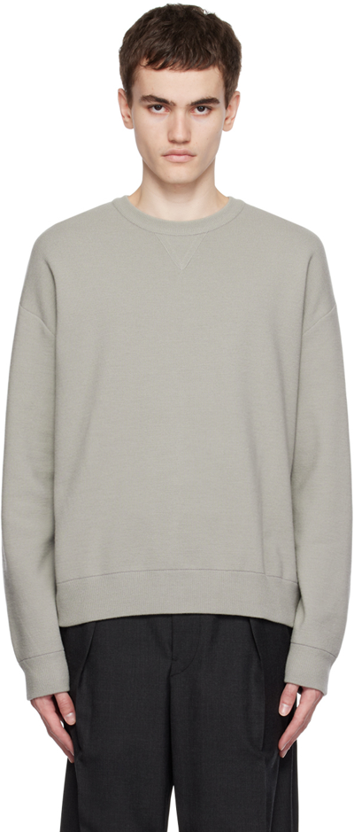 Solid Homme Gray Crewneck Sweater In 330g Grey