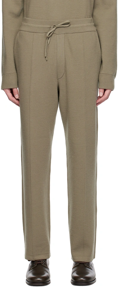 Solid Homme Khaki Pinched Seam Sweatpants In 329k Khaki