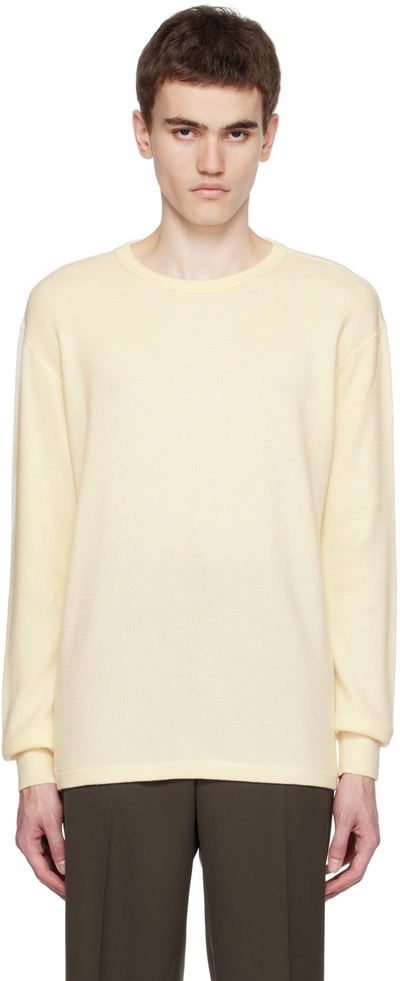 Auralee Off-white Thermal Long Sleeve T-shirt In 24589389 White