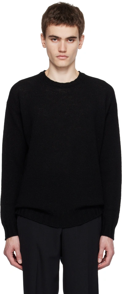 Auralee Black Crewneck Sweater In 24589320 Black