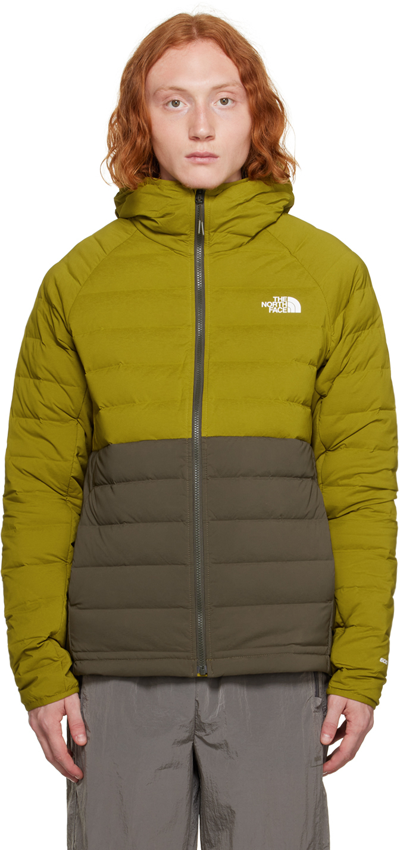 The North Face Men's Belleview Slim Fit Stretch Down Hooded Jacket In Sulphur Moss,new Taupe Green