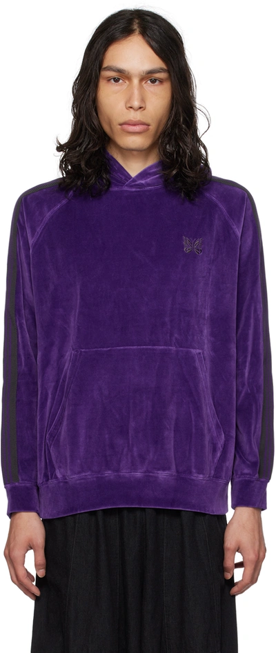 Needles Purple Embroidered Hoodie In C-purple