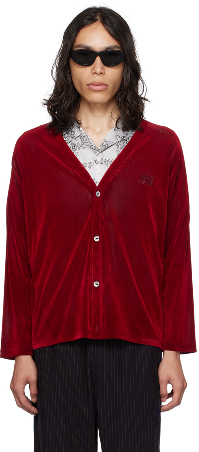 Needles Red Embroidered Cardigan In A-red