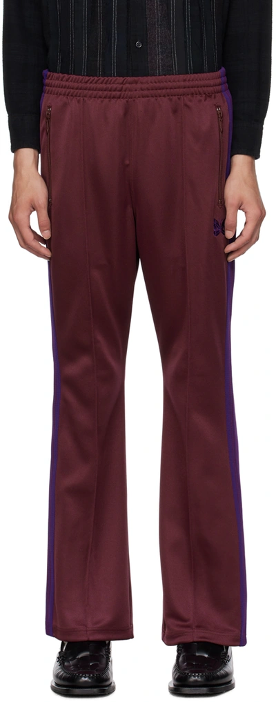 Needles Burgundy Drawstring Track Pants In B-wine